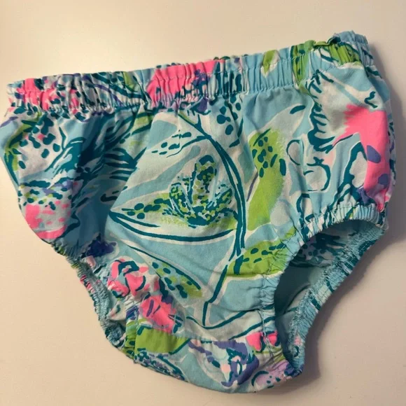 Lilly Pulitzer Kids Dress with Bloomers - Blue and Pink Floral - Picture 2 of 3